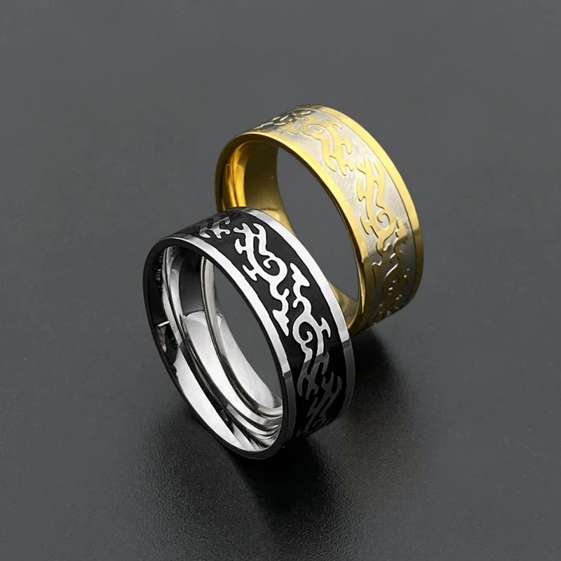 Titanium Steel European and American Style Fashionmonger Ring. Domineering Dragon Pattern for a bold, fashionable statem