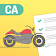 California DMV Motorcycle License knowledge test icon