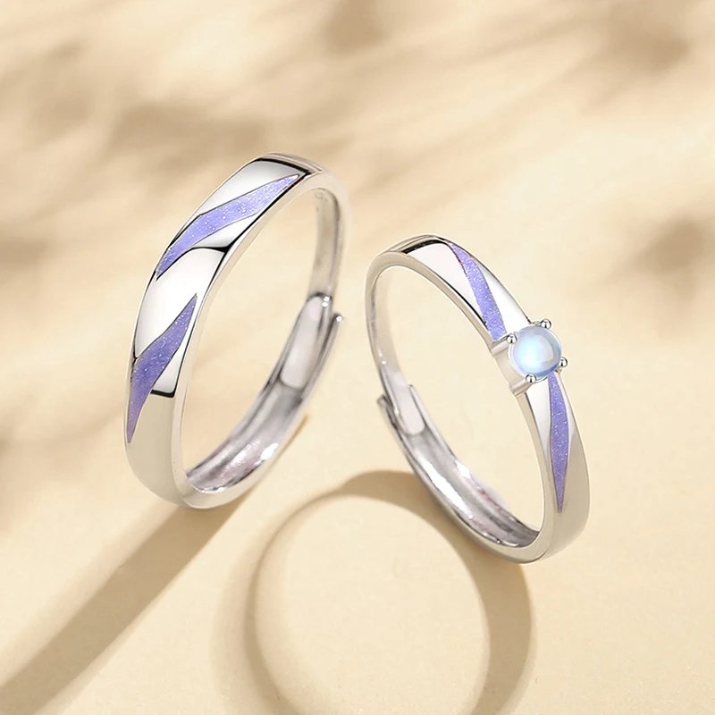 Anillos de pareja de plata de ley 925 para hombres y mujeres, compromiso y amor eterno, regalo ideal para él y ella.