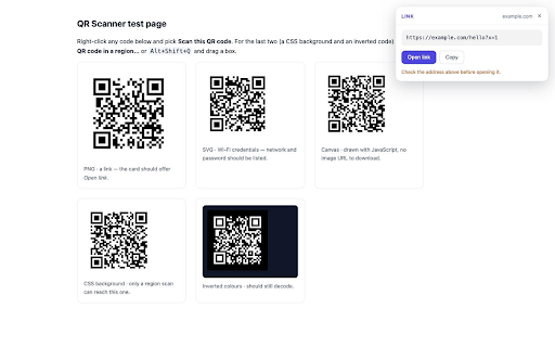 QR Scanner — Right-click to decode screenshot 1