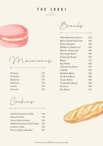 The Lodhi Bakery - The Lodhi menu 