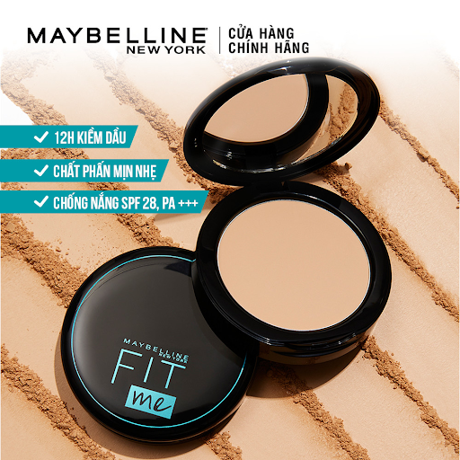 Phấn Nền Maybelline Mịn Nhẹ Kiềm Dầu Chống Nắng #112 6g Fit Me Matte Poreless Compact Powder SPF28 PA +++ #112 Natural Ivory