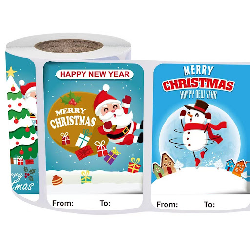 Title 3, 250 Stickers Roll Christmas Holiday Decoration ...