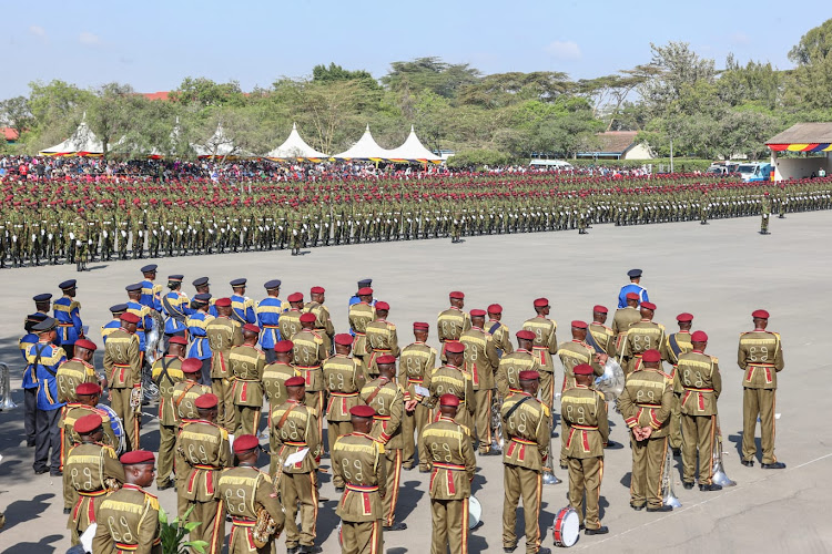 President William Ruto presiding over the passing out Parade of GSU recruits in Embakasi on Thursday, January 12, 2023.