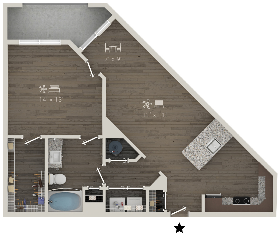 Rendered A3 Floorplan Diagram