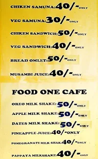 Food One Cafe menu 1