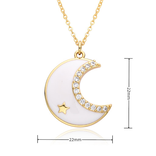 Title 6, Micro-inlaid Moon Full Diamond Necklace Female,...