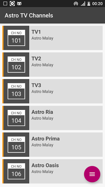 Astro ria schedule