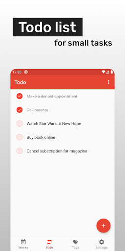 Week planner Todo list and Reminder