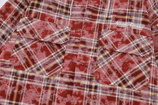 Title 7, Spring and Autumn Plaid Colorblock Hooded Shirt...