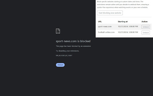 DateTime Website Blocker