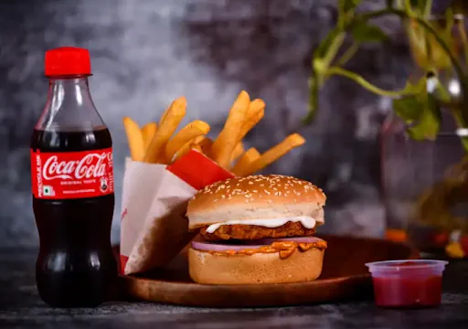 TAK-A-TAK Aloo Burger MEAL(BURGER+COCA COLA +FRIES)