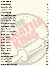 The Paratha King menu 2