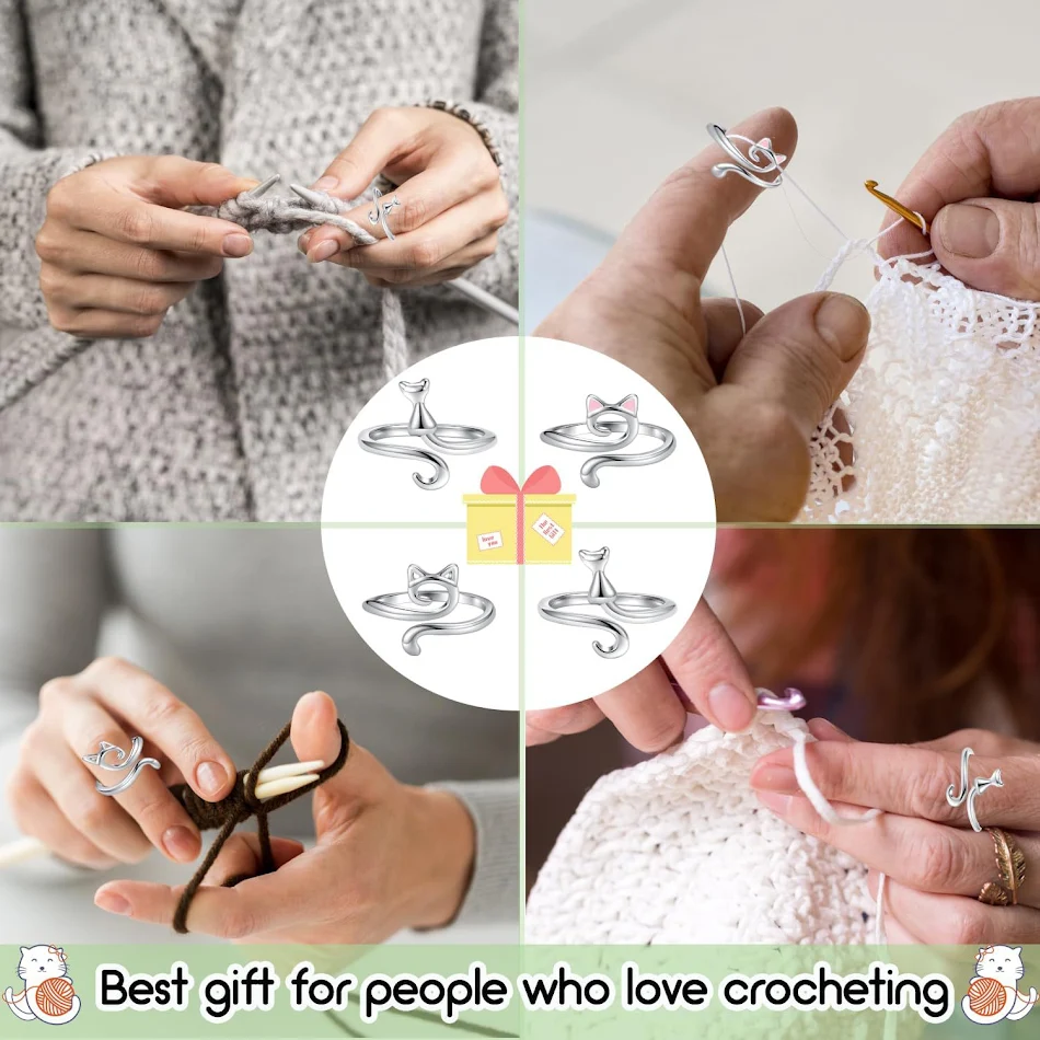 Schattige damesring met druppelende olie kat, modieuze driedelige set voor een unieke en charmante look.