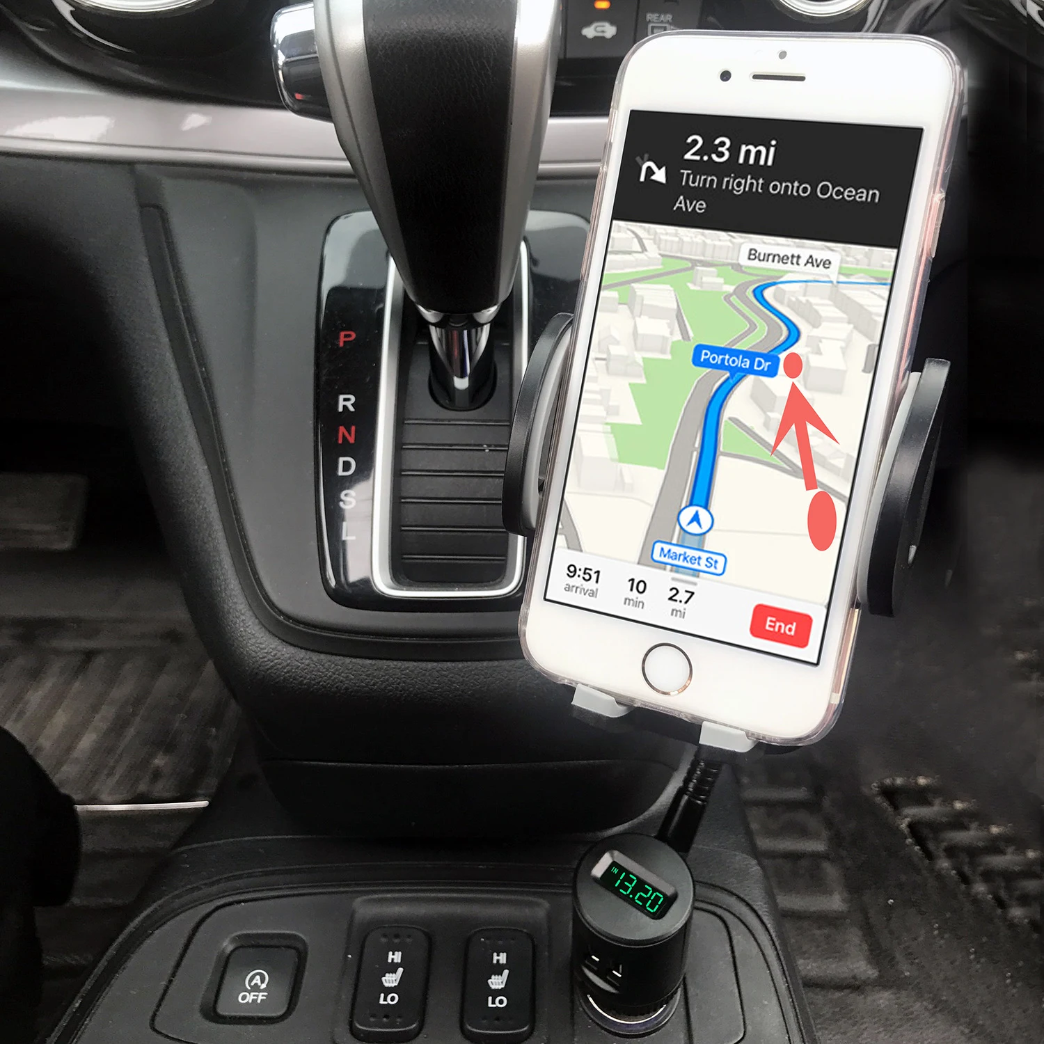 Title 4, Support voiture avec double USB et affichage nu...