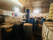 The man arrested at this warehouse in Verulam on Thursday could not account for the ethanol found at the premises manufacturing illegal alcohol. 