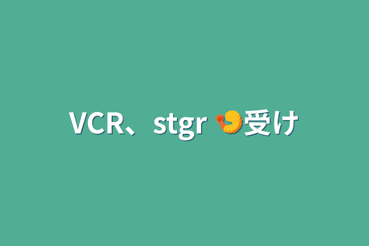 「VCR、stgr  🍤受け」のメインビジュアル