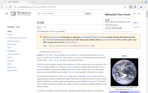 Wikipedia Time Travel