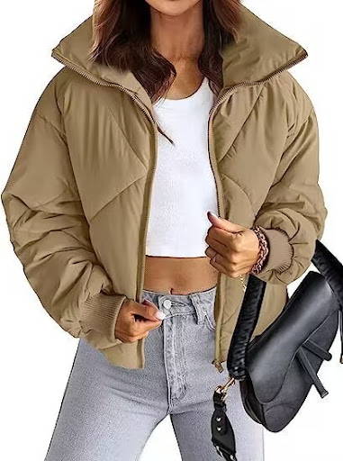 Title 10, Womens Long Sleeve Zipper Winter Quilted Short...