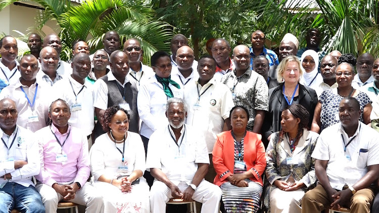 Members of the Forestry Society of Kenya take a group photo during their annual dialogue and AGM at the Sea Vie resort in Malindi, Kilifi county