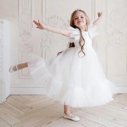 Title 5, Girls Birthday Princess Dress With Fluffy Yarn...