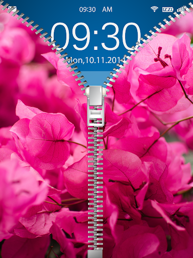 Pink Flower Zip Lock Screen