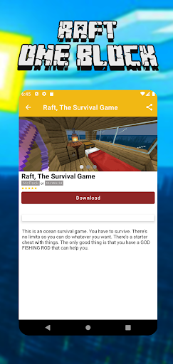 Screenshot Mod Raft Survival for MCPE - O