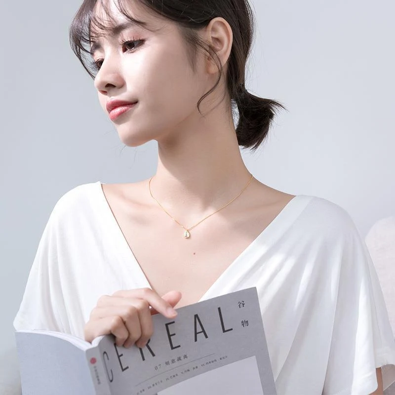 Collier goutte en argent S925, personnalité simple et élégante, parfait pour un look quotidien discret et raffiné. Un bijou essentiel.