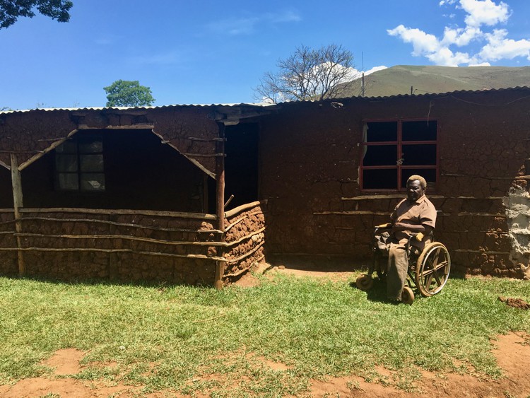 Mbuso “British” Mkhize outside his home.