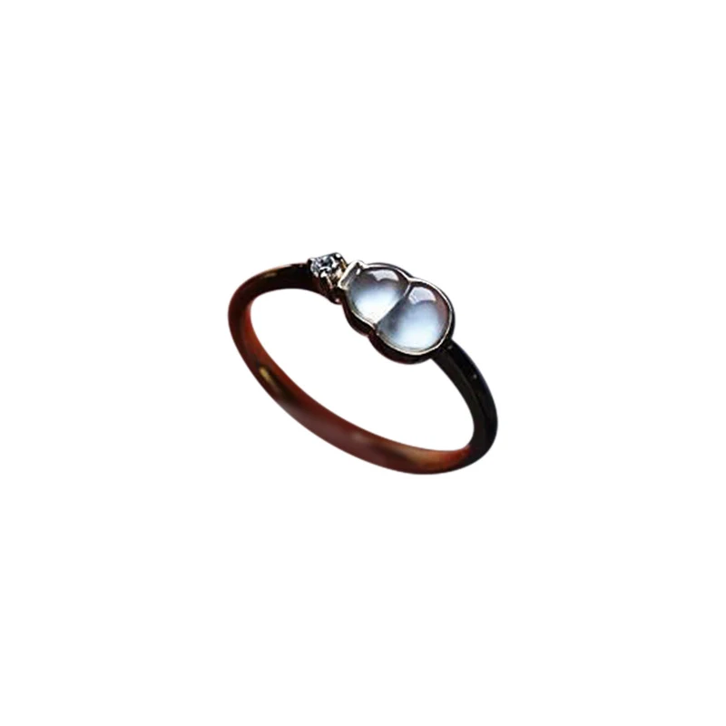 Anel Feminino Ajustável de Calcedônia de Gelo Imitação Gota Aberto Jóias Elegantes Ajustáveis, Ótimo para Presentear.