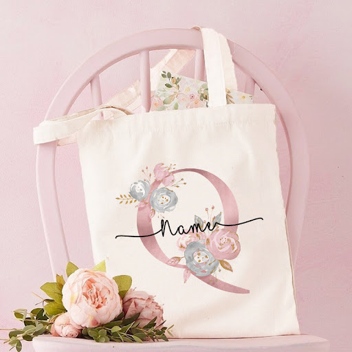 Title 11, Monogrammed Canvas Bag Womens Letter Print Tot...