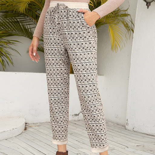 Title 4, Womens Printed Tethered Casual Pants Comfortab...