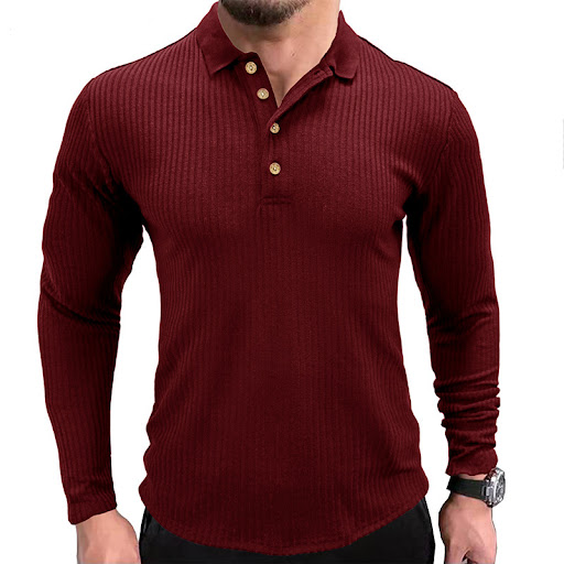 Title 8, European and American Mens Long-sleeved Polo T...