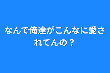 なんで俺達がこんなに愛されてんの？