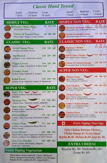 Delhi Hut Pizza menu 