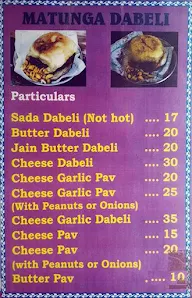 Matunga Dabeli menu 3