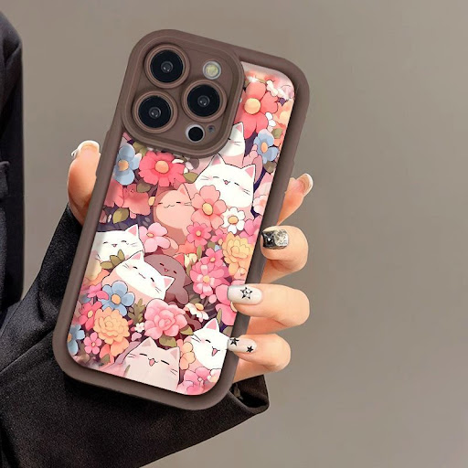Title 3, Frosted Advanced Full Screen Cat Flower Phone C...