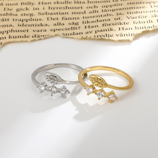 Title 3, Womens Diamond Leaf Ring Affordable Luxury Fas...