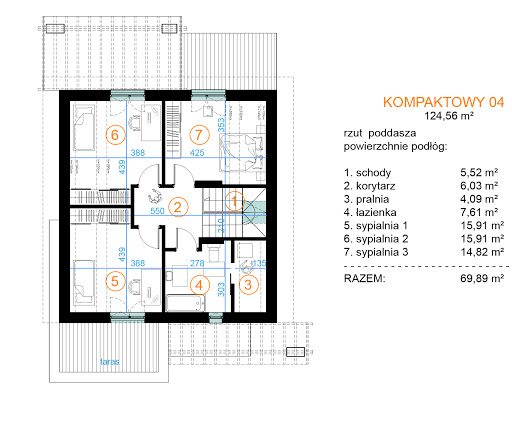 Kompaktowy 04 - Rzut poddasza