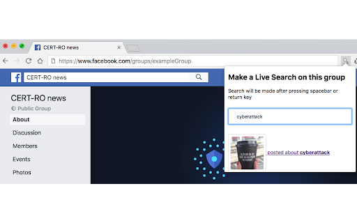 Live Search for Facebook Groups