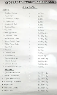 Hyderbad Sweet & Bakery menu 2