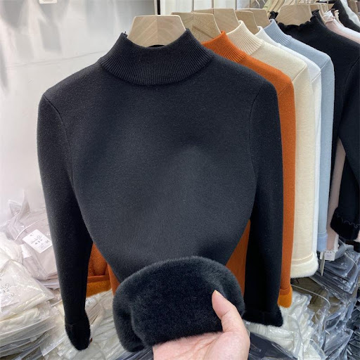 Title 3, Womens Autumn Plush Thickened Half High Collar...
