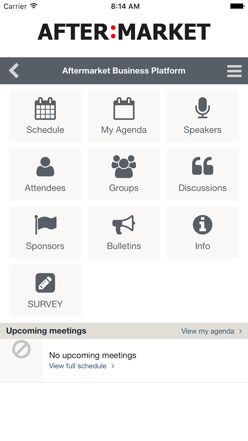 Aftermarket Business Platform Screen 1