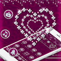 Purple Shiny Diamond Heart Theme