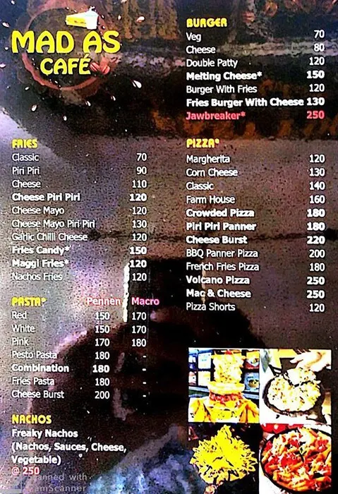 Madas Cafe menu 