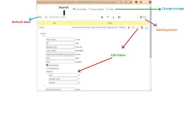 Localstorage/Sessionstorage & Cookie Manager chrome extension