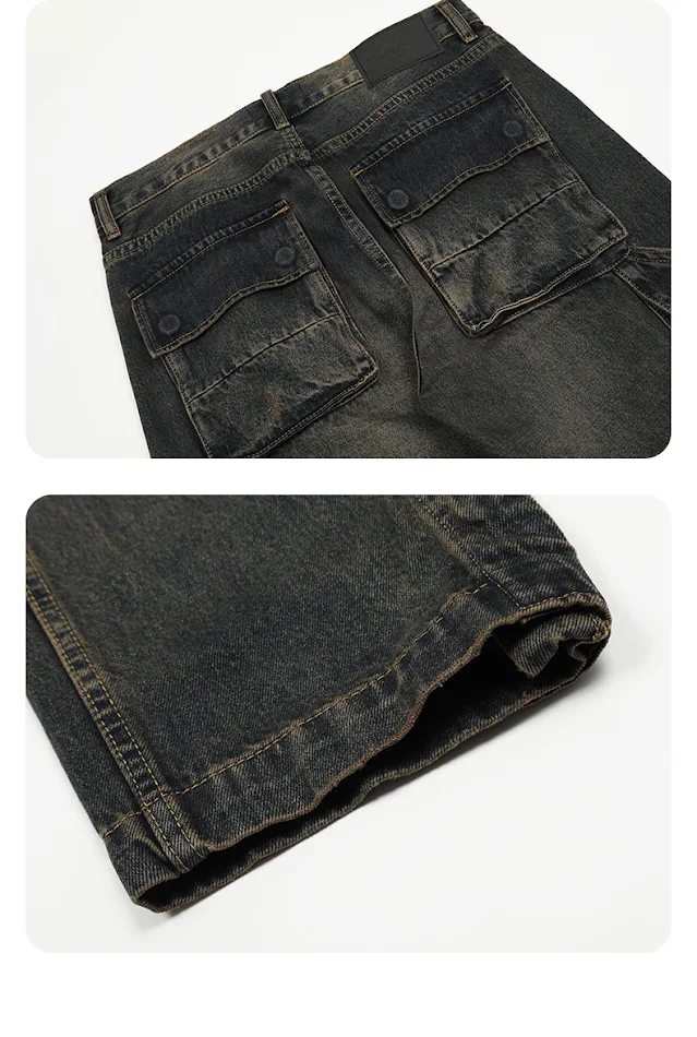Jeans American Retro Loose Straight. Calça jeans de corte reto e solto, com estilo retrô americano. Conforto e um visual despojado para o dia a dia.