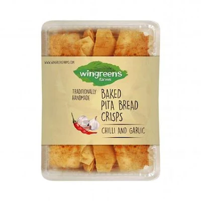 Wingreens Baked Chilli Garlic Pita Bread Crisps - 100 gm