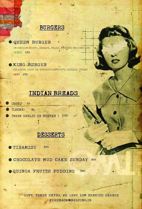 Imperfecto Ruin Pub menu 