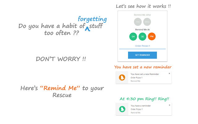 Remind Me chrome extension